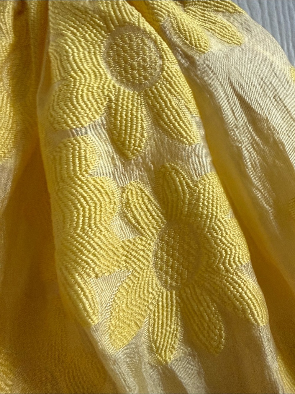 🆕 &MERCI WILLOW YELLOW JACQUARD FLORAL MIDI DRESS - Picture 5 of 10